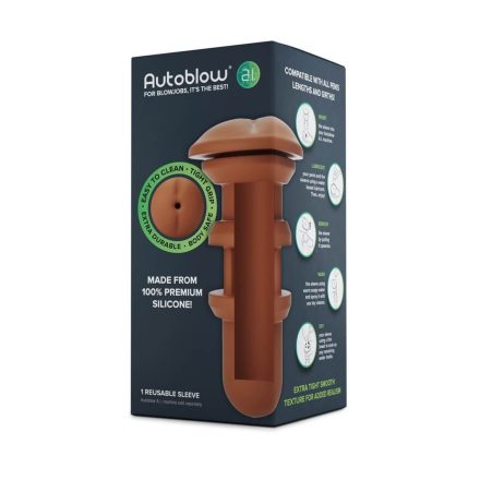 Autoblow A.I. Silicone Anus Sleeve - Brown