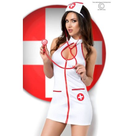 CR 3854  L/XL  White Sexy Nurse Costume Dress