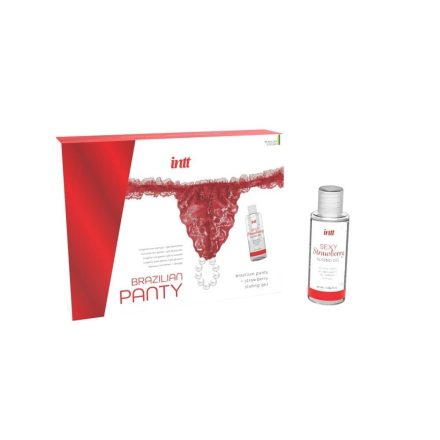 RED BRAZILIAN PANTY + SLINDING GEL