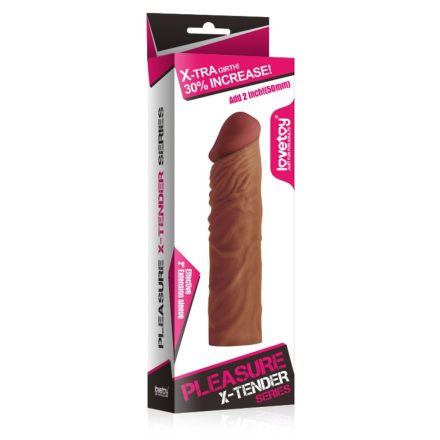 Pleasure X-Tender Penis Sleeve Brown 3