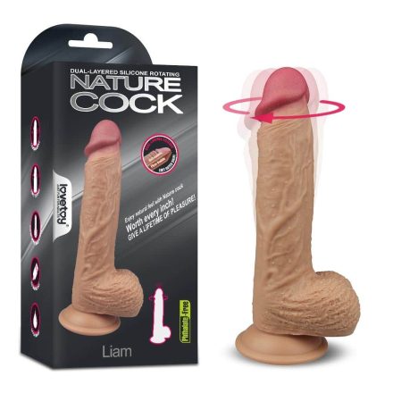 Dual layered Silicone Rotating Nature Cock Liam Flesh