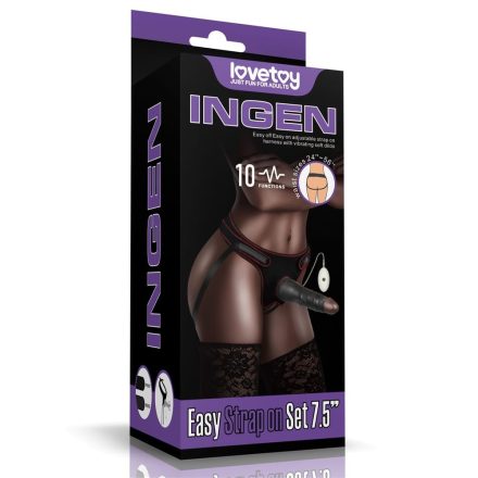 Vibrating Easy Strapon Set 7.5'' Black