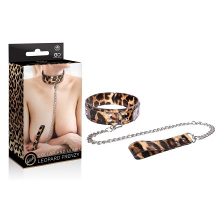 LEOPARD FRENZY COLLAR WITH LEASH