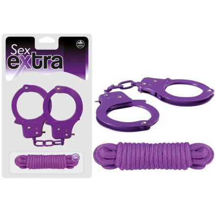 SEX EXTRA - METAL CUFFS & LOVE ROPE PURPLE