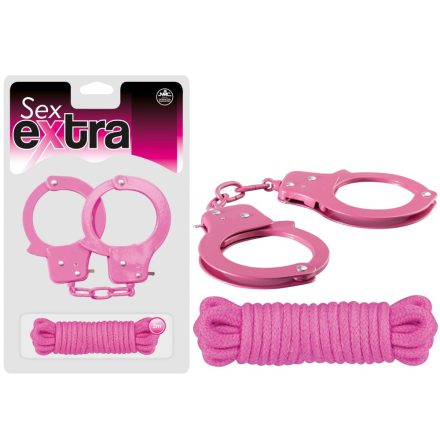 SEX EXTRA - METAL CUFFS & LOVE ROPE PINK