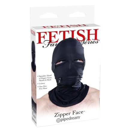 Zipper Face Hood  Black