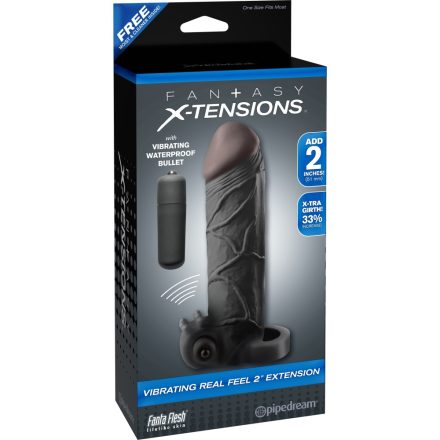 Vibrating Real Feel 2" Extension  Black