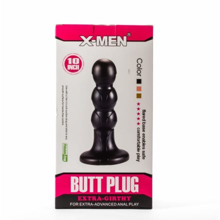 X-Men 10" Extra Girthy Butt Plug Black V