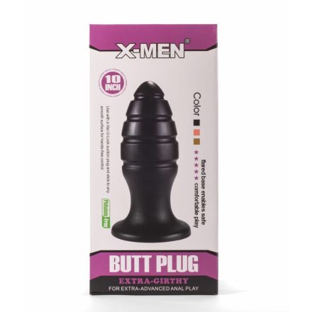 X-Men 10" Extra Girthy Butt Plug Black VIII