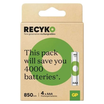 GP ReCyko NiMH Akkumulátor HR03 (AAA) 850mAh 4db