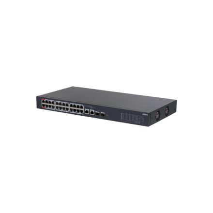 Dahua Mendzselhető PoE switch - CS4226-24ET-240 (Cloud menedzsment; 24x 100Mbps at/af PoE; 2x 1Gbps; 2x 1Gbps SFP; 240W)