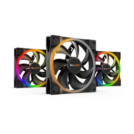 Be Quiet! Cooler 14cm - LIGHT WINGS 140mm PWM Triple-Pack (RGB, 1500rpm, 23,3dB, fekete)