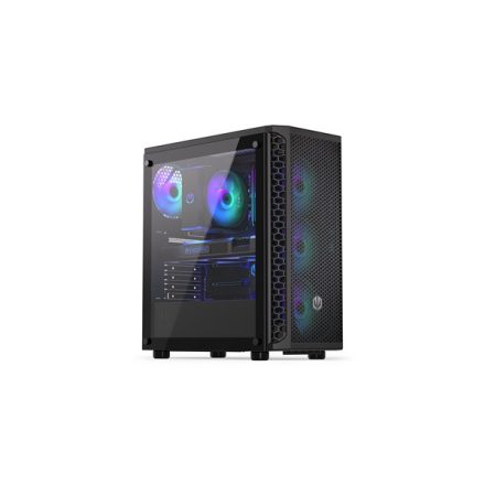 Endorfy Számítógépház - Signum 300 ARGB (ATX /micro ATX/ITX, 2xUSB3.0, 4x12cm LED ventilátor, ablakos, fekete)