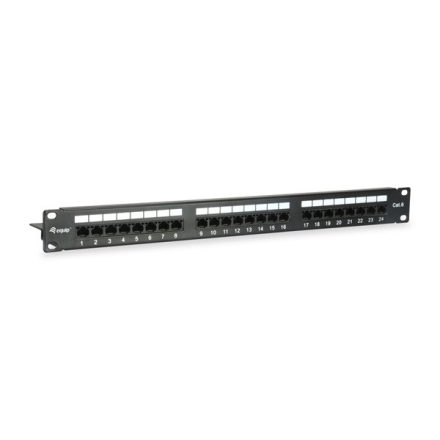 Equip Patch panel - 135425 (24 port, Cat6, árnyékolatlan, fekete)