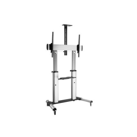 Equip TV állvány - 650605 (60"-100" álló, dönthető, állítható magasság, gurulós, Max.:100kg, fekete/ezüst)