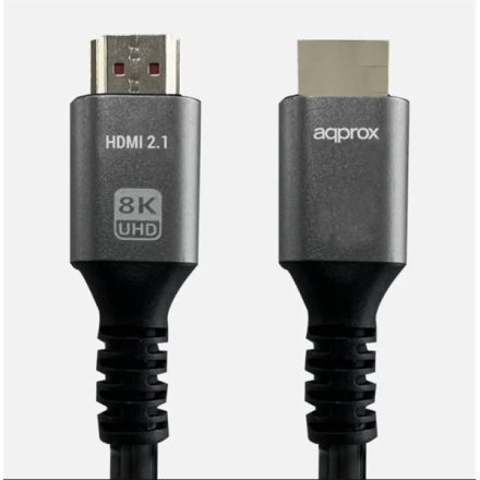 APPROX Kábel - HDMI 2.1 kábel apa/apa 1m (UHD 8K, 4K, FHD, aranyozott, HDR10, HDCP 2.2, Dolby TrueHD, ARC)