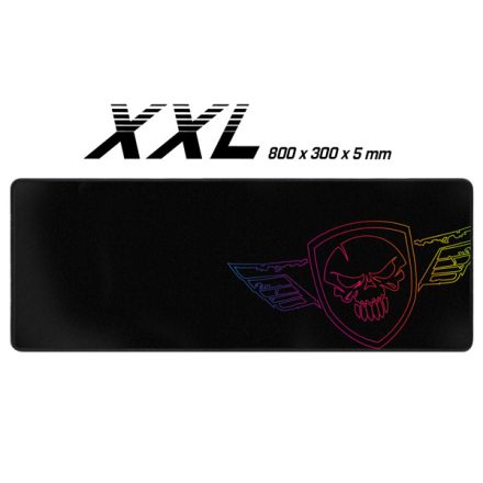 Spirit of Gamer Egérpad - Darkskull Mouse Pad - Ultra King Size (800 x 300 x 5mm; varrott szélek; fekete)