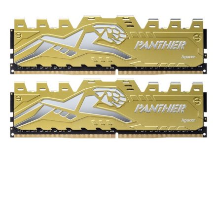 Apacer Memória Desktop - 16GB KIT DDR4 Panther Golden (2x8GB, 3200MHz, CL16, 1.35V, hűtőbordás)