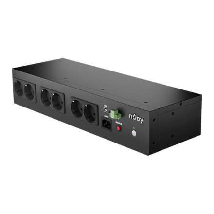 NJOY Szünetmentes 800VA - Theron 800 (8 Schuko, Off-line (VFD), USB menedzsment, 2U rack)