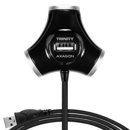 AXAGON HUE-X3B USB Trinity Hub Black