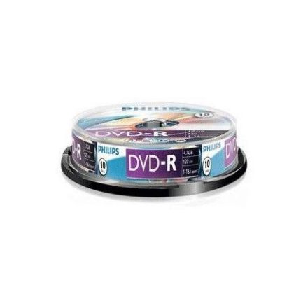 Philips DVD-R 4,7Gb 16x Hengeres 10db/csomag (10-es címke)