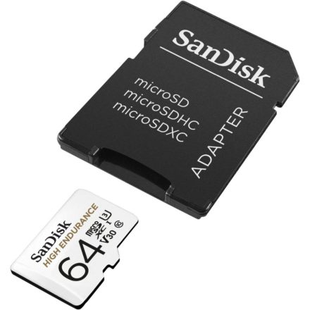 Sandisk 64GB microSDXC High Endurance Class 10 CL10 U3 V30 + adapterrel