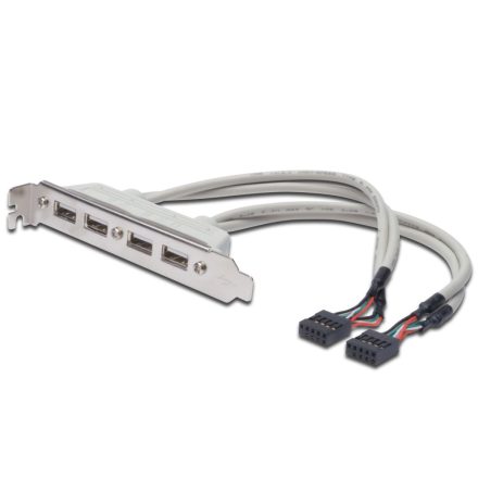 Assmann USB Slot Bracket cable, 4x type A-2x10pin IDC