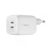 Belkin BoostCharge Dual USB-C PD GaN Wall Charger 65W White