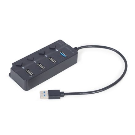 Gembird UHB-U3P1U2P3P-01 4-portos 1xUSB3.1 + 3xUSB2.0 HUB Black