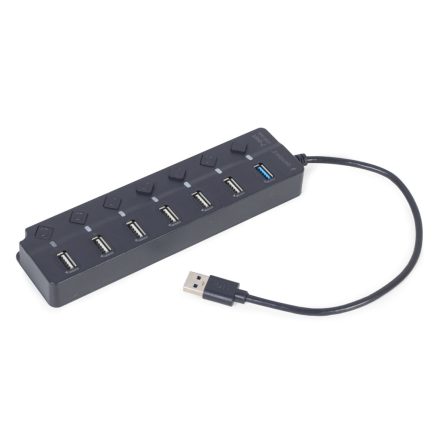 Gembird UHB-U3P1U2P6P-01 7-portos 1xUSB3.1 + 6xUSB2.0 HUB Black