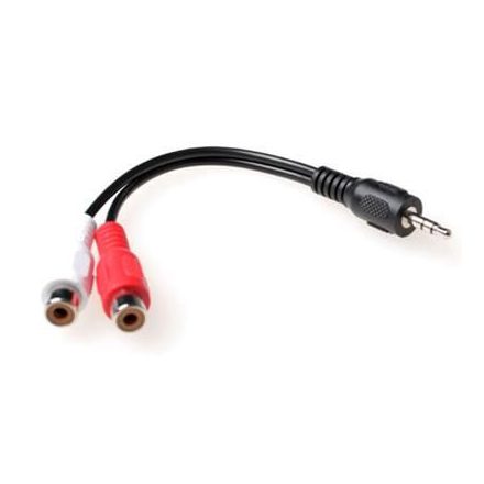 ACT 0.15 meter audio connection cable 1x 3,5 mmm jack male naar 1x 3.5mm stereo jack male - 2x RCA female