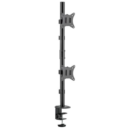 Gembird MA-D2-02 Adjustable 2-display vertical desk mount 17”-32” Black