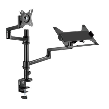 Gembird MA-DA-04 Desk mounted adjustable monitor arm with notebook tray 17"-32" Black