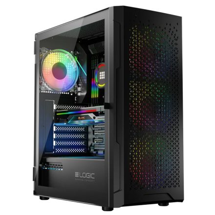 Logic Aramis ARGB Midi Tempered Glass Black