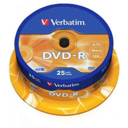 Verbatim DVD-R 4,7Gb 16x Hengeres 25db/csomag (25-ös címke)