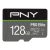 PNY 128GB microSDXC Pro Elite Class 10 U3 V10 + adapterrel