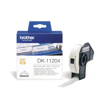 Brother DK-11204 elővágott öntapadós címke 400db/tekercs 17mm x 54mm White