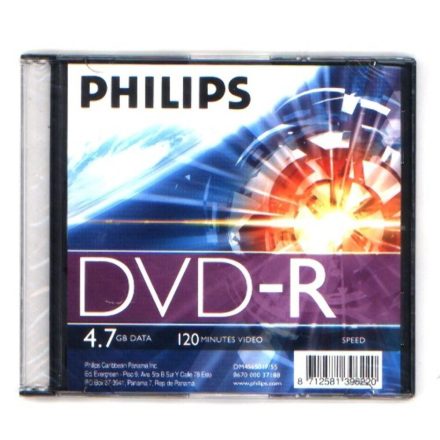 Philips DVD-R 4,7Gb 16x Slim utólag csomagolt (1-es címke)