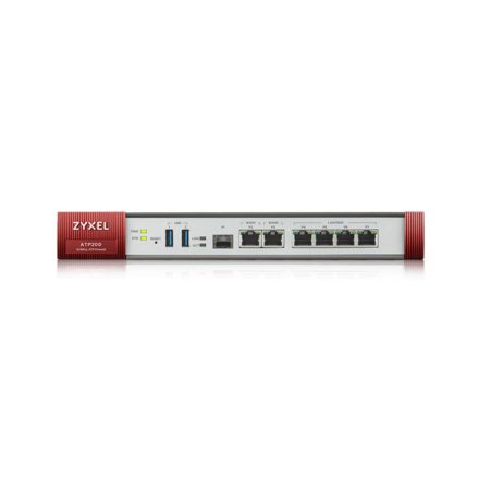 ZYXEL Tűzfal  4xLAN/DMZ (1000Mbps) + 2xWAN + 1xSFP Rackes + 1év UTM Bundle, ATP200-EU0102F