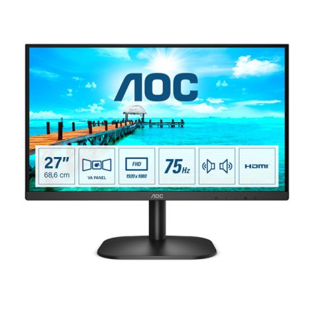 AOC VA monitor 27" 27B2AM, 1920x1080, 16:9, 250cd/m2, 4ms, VGA/HDMI, hangszóró