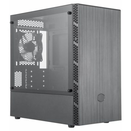 COOLER MASTER Ház Mini ATX MasterBox MB400L Tápegység nélkül, Szürke Üvegfalú