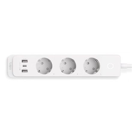 TP-LINK Okos Elosztósor Wifi-s, 3xDugalj + 2xUSB + 1x 18W USB-C, TAPO P300