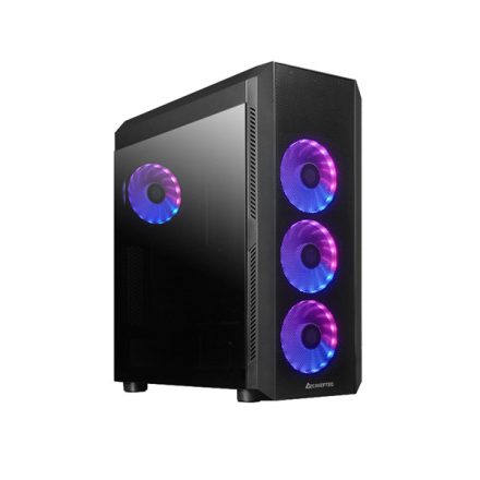 CHIEFTEC Ház Gaming Scorpion 4, ATX, 4x120mm RGB ventilátor, RGB vezérlő, Tápegység nélkül, Edzett Üveg, Fekete