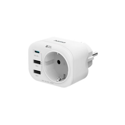 HAMA 223342, KONNEKTOR TÖLTŐADAPTERREL, 2 USB-A, 1 USB-C, "PD", 20W