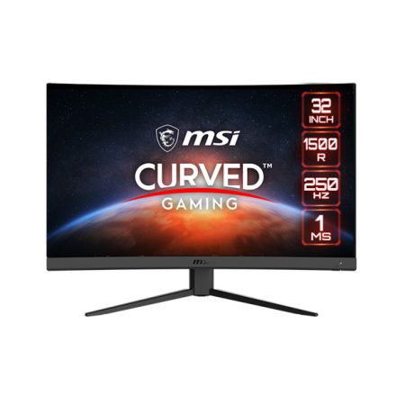 MSI Monitor GAMING G32C4X Ívelt VA LED 31,5" FHD 1920x1080, 16:9, 3000:1 CR, 300cd/m2, 1ms, 250Hz, DP, HDMI