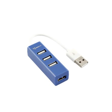 SBOX USB HUB, Kék, 4xUSB 2.0