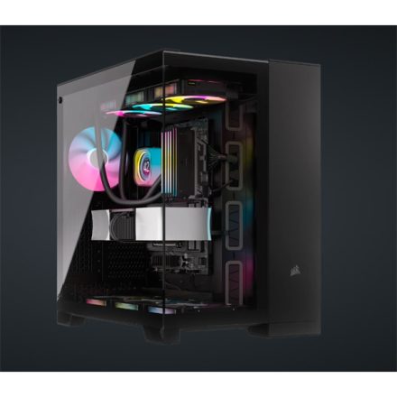 CORSAIR Ház 6500X Dual Chamber, Tápegység nélkül, Edzett Üveg, fekete