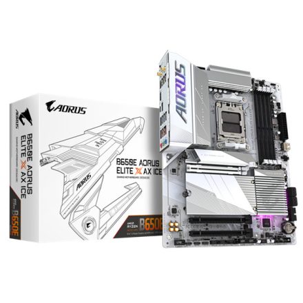 GIGABYTE Alaplap AM5 B650E AORUS ELITE X AX ICE AMD B650, ATX