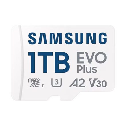 SAMSUNG Memóriakártya, EVO Plus microSDXC kártya, 1TB, UHS-1, U3, V30, A2, + SD Adapter, R160/W