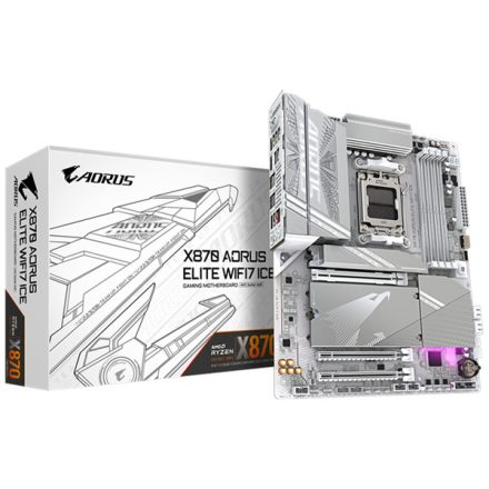 GIGABYTE Alaplap AM5 X870 AORUS ELITE WIFI7 ICE AMD X870, ATX